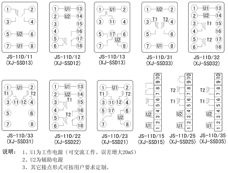 JS-11D/11內部接線圖