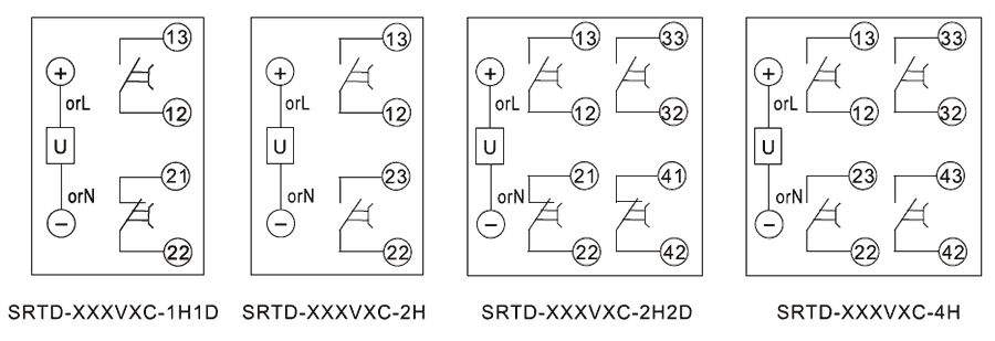 SRTD-24VDC-4H內部接線圖