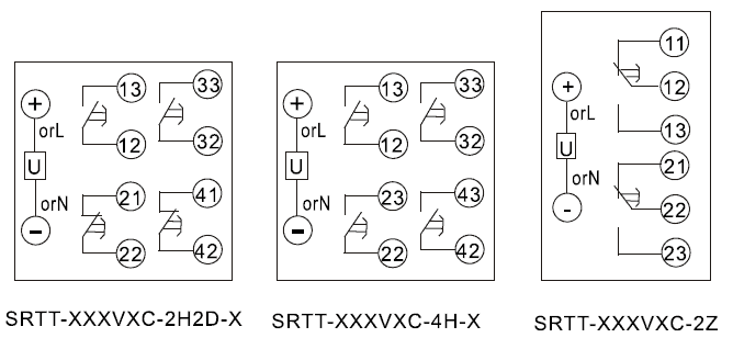 SRTT-110VAC-4H-D內部接線圖