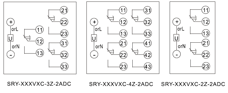 SRY-110VDC-4Z-2ADC內部接線圖