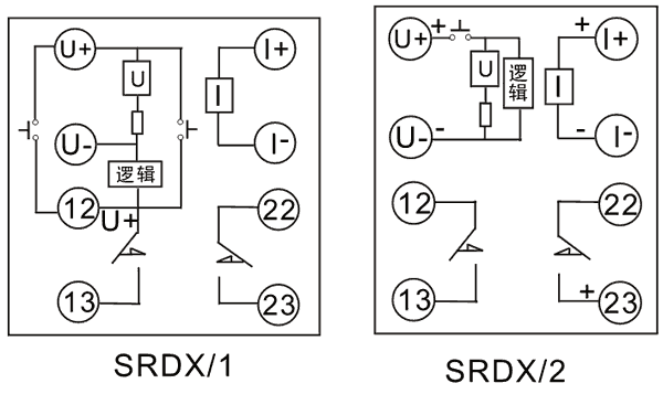 SRDX-2-220VDC/12VDC內部接線圖