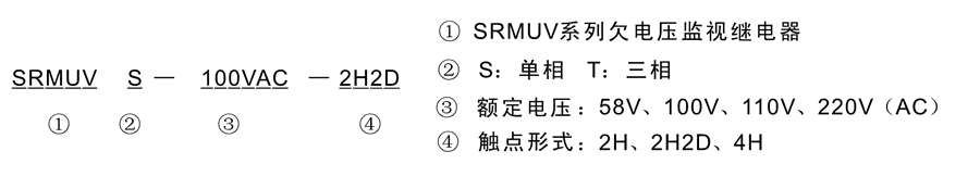 SRMUVS-110VAC-2H2D型號及其含義